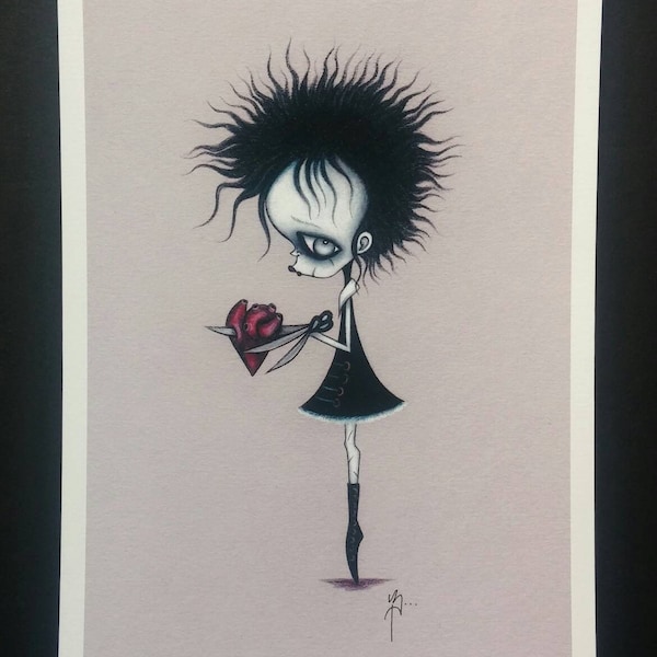 Scissorhands Lady Print - Limited edition Fine art giclee print - Edward Scissorhands Print - Tim Burton Art - The Moth Stigma