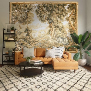 Large Wall Art For Living Room | Hand Woven Wall Hanging Tapestry | Biophilic Wall Art | Antique French Style Wall Decor 74X100 inch