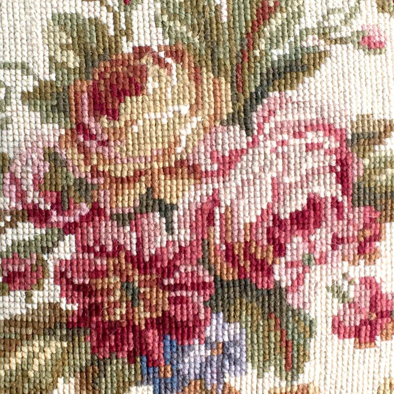 Needlepoint Pillow Red Needlepoint Roses Cushion Cover | Etsy