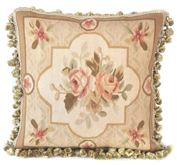 French Gobelins Style Tapestry Pillow 18x18 Pillow Covers, Handwoven Pillow