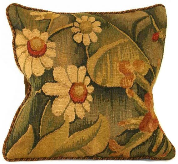 Luxury French Gobelin Tapestry Cushion Cover Aubusson Weave Etsy