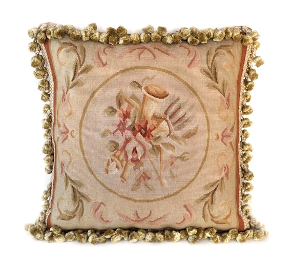French Gobelins Style Tapestry Pillow Case Handwoven Musical Etsy