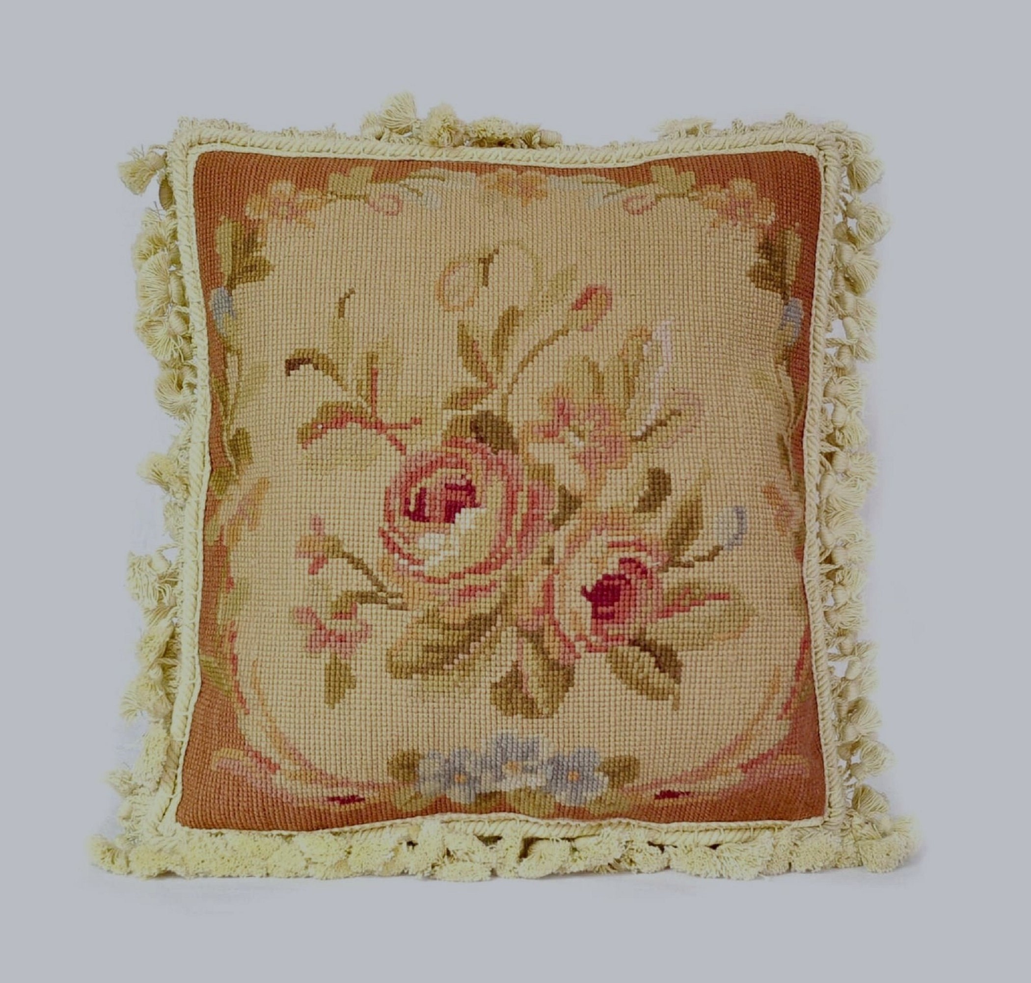 Antique needlepoint pillows discount