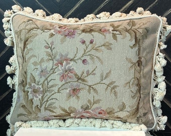 Decoración campestre francesa / Funda de almohada de tiro antiguo francés / Almohada de acento de cabaña francesa vintage / Cojín decorativo de decoración vintage 16x20