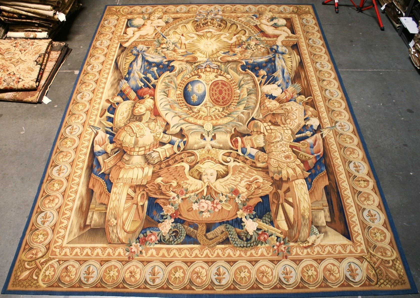 Aubusson Tapestry Antique Reproduction European Handwoven French