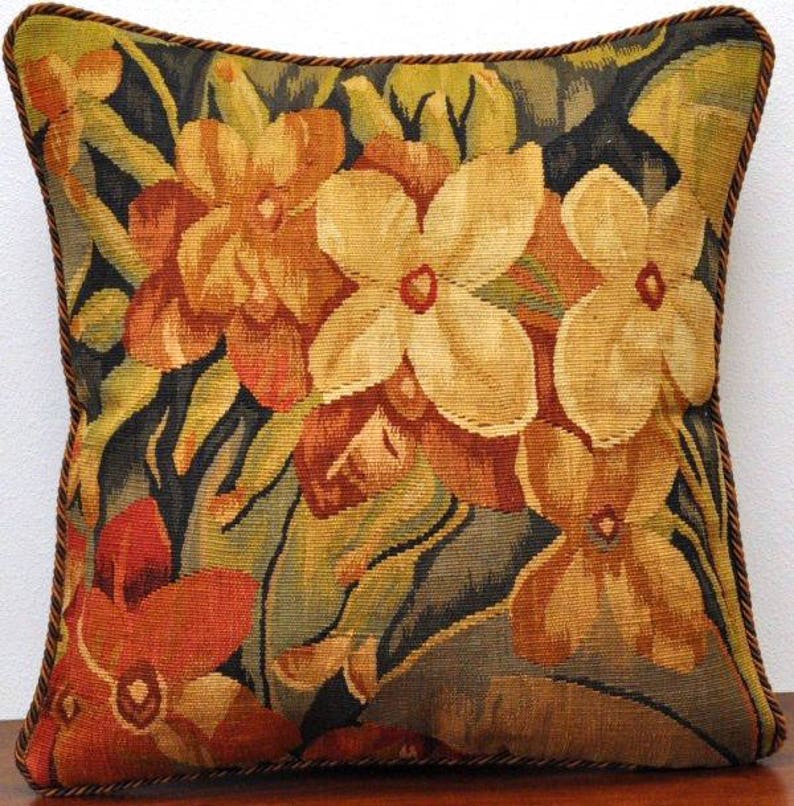 18 X 18 Handmade French Gobelin Tapestry Weave Wool Aubusson Etsy
