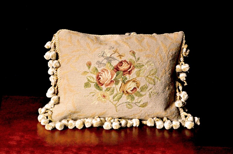 needlepoint lumbar pillow