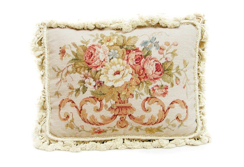 Handmade French Country Cottage Style Floral Needlepoint Etsy