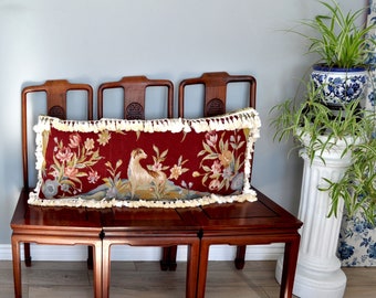 Personalizzato unico nel suo genere Needlepoint Throw Pillow Cover Dog con vasi di fiori Cuscino 16x44 Perfetto per la decorazione del letto o del grande divano