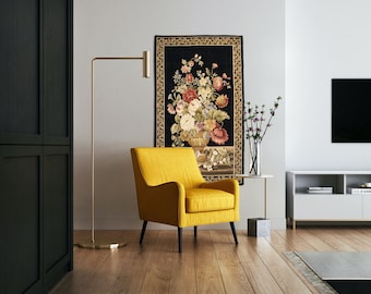 Living Room Wall Decor | Hand Woven Wall Hanging Rug | Floral Wall Decor For Living Room | Handmade Wall Art Furniture | 30x50 inch