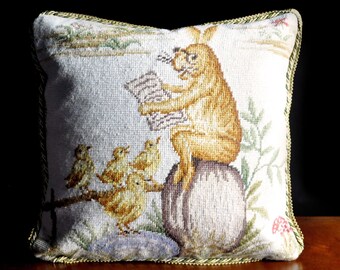 Vintage Easter Decor | Easter Cottagecore Decor | Antique Easter Bunny Decoration | Easter Accent Pillow | Easter Rabbit Throw Pillow Cover