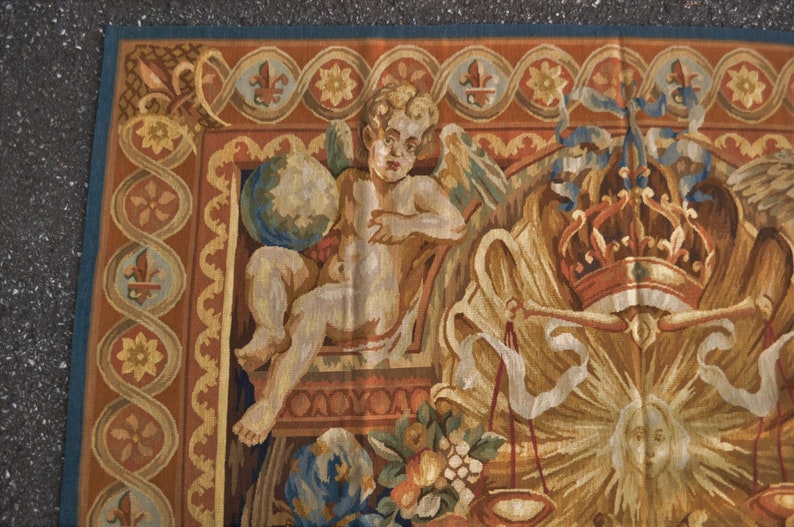 Aubusson Tapestry Antique Reproduction European Handwoven French