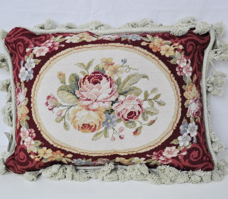 Handmade French Country Cottage Style Floral Needlepoint Etsy