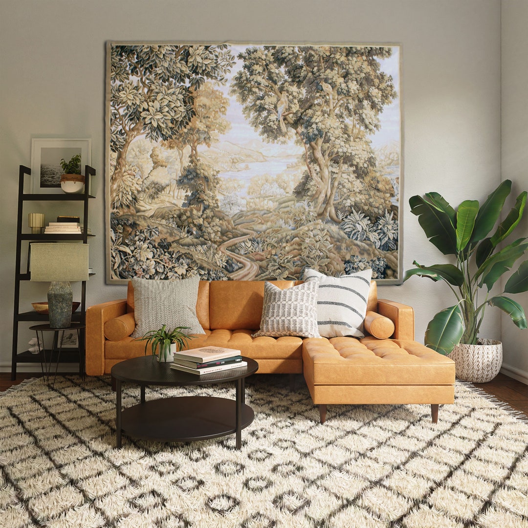 Victorian Style Wall Hanging Tapestry Large Hand Crafted Verdure