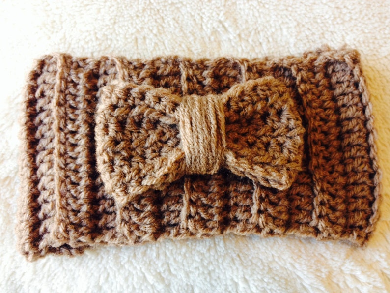 Handmade crochet headbands with bow detail. Etsy
