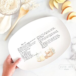 Handwritten Recipe on dish - Recipe on  Platter - Recipe on Plate - Handwriting on Plate - Recipe Plate with Ingredient design