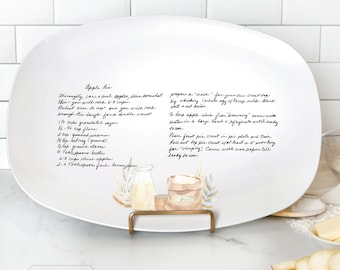 Handwritten Recipe on Platter - Recipe on Plate - Recipe on Platter- Handwriting on Plate - Recipe Plate with Ingredient design