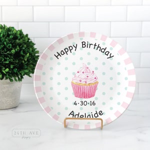 Happy Birthday - Custom Birthday Plate for Girl - Happy Birthday Plate