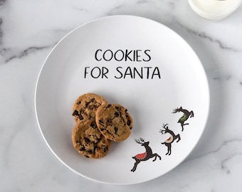 Cookies For Santa Plate -  Santa cookie plate