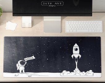 Kids Desk Mat -Astronaut Design - Personalized Desk Mat - Mouse Pad - Keyboard Mat
