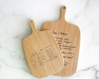 Tabla de cortar con recetas - Tabla de cortar con recetas escritas a mano - Regalo de recetas familiares - Regalo escrito a mano - Escritura a mano en tabla de cortar