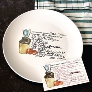 Custom Handwriting on Plate, Recipe on plate, sentimental gift, recipe displayed on plate, handwriting gift, handwriting restored