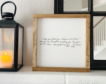 Framed Handwriting Gift, handwriting engraved and framed, Memorial Gift, Handwriting gift, Personalized Memorial Gift
