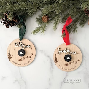 サンタカメラ＆エルフカメラオーナメント – 北極監視 | クリスマスツリーのデコレーション | キッズホリデーマジック