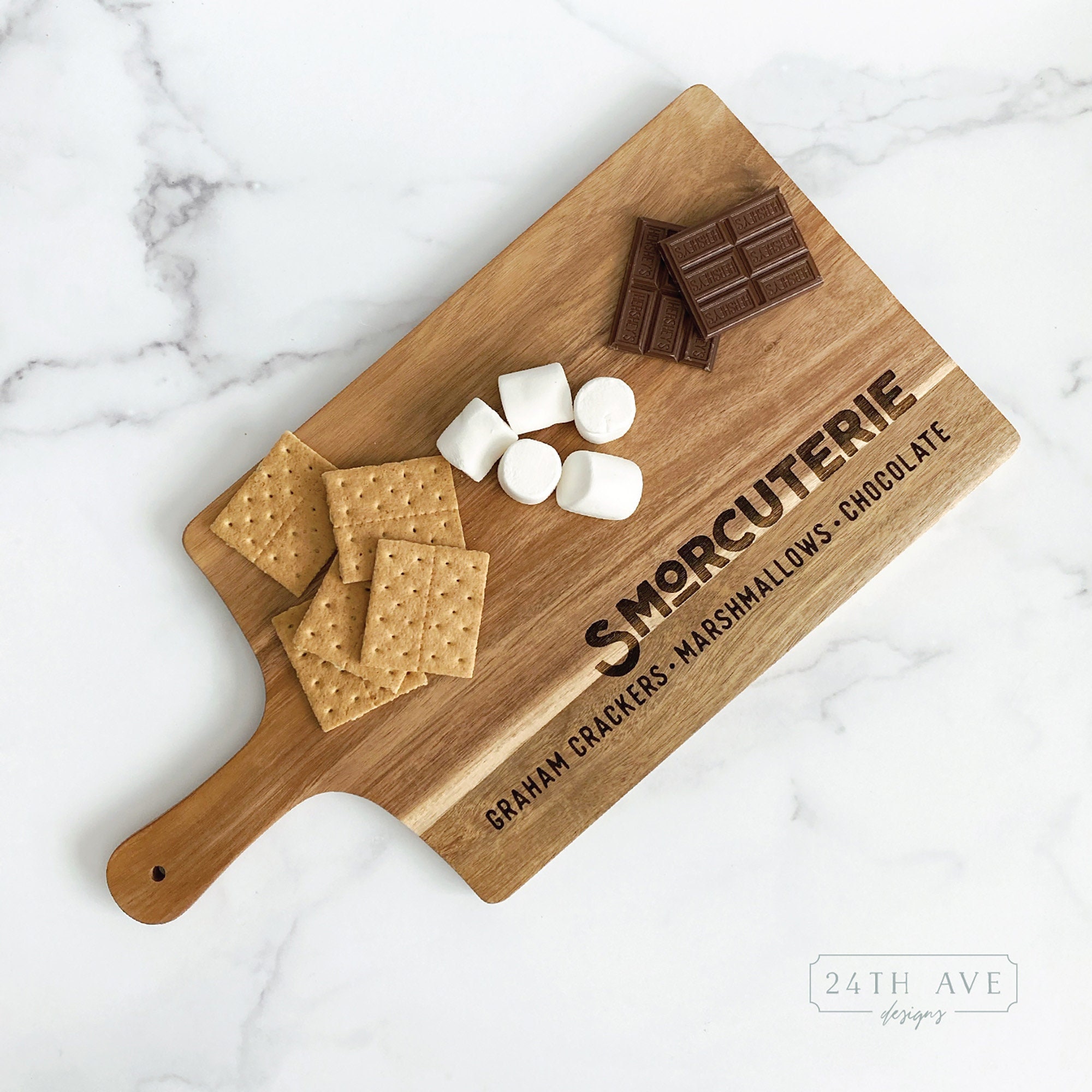 Planche de charcuterie Smore, planche de smorcuterie, planches smore, planche pour feu de camp, planche à découper smore avec poignée, grande planche