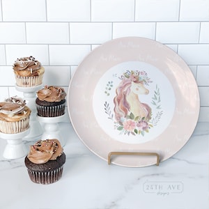 Happy Birthday Plate - Unicorn Birthday Plate for Girl - Unicorn Birthday Plate - Unicorn Birthday - Personalized Birthday Plate