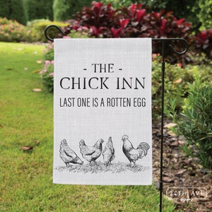 Chicken coop sign- The Chick Inn yard flag- chicken yard flag - chicken coop flag - Chicken Coop Decor - funny chicken sign