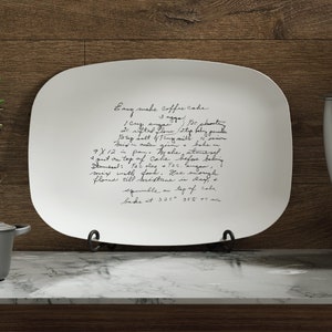 Recipe on Platter - Recipe Plate - Handwritten Gift - Family recipe platter Transfer your loved ones handwriting onto a plate