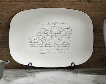 Recipe on Platter - Recipe Plate - Handwritten Gift - Family recipe platter Transfer your loved ones handwriting onto a plate