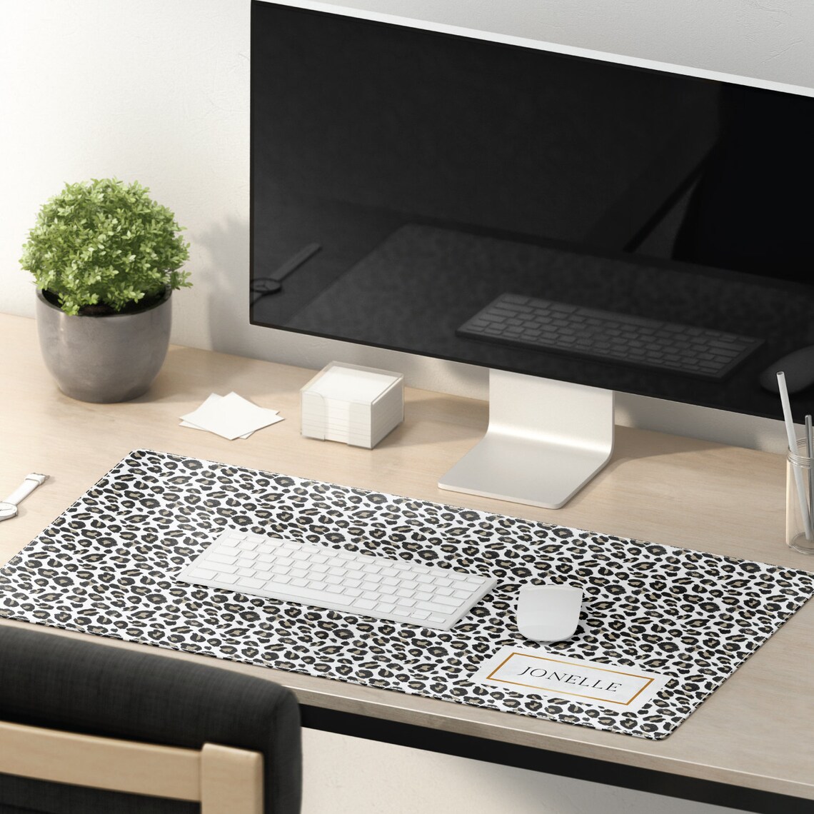 Desk Mat leopard Personalized Desk Mat Etsy