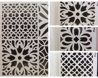 Mylar spessore 190 riutilizzabile* mobili Stencil tessuto 142 vetro formato A3 in stile Shabby Chic francese