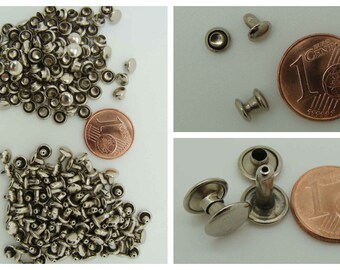 Petits rivets 5mm x100 ou 9mm x50 double tête nickelé pour cartonnage loisirs créatifs