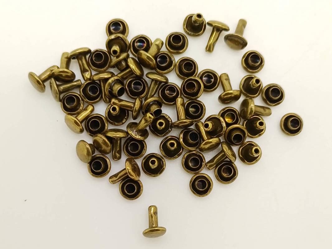 Clous Rivets à Griffes, Ronds ø8mm - Finition Antique Bronze - Lot De 50 Pièces - Neuf - Marque Ki-Sign