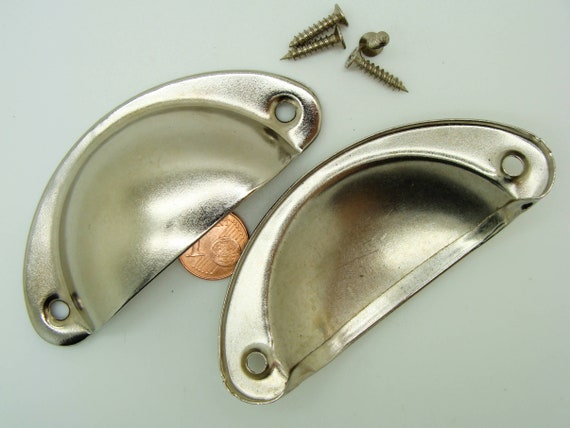 2 Poignees Coquille Demi Lune Avec Vis 81x33mm Couleur Au Etsy Ireland