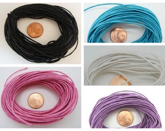Fil coton ciré 1mm echeveau 10m environ cordon couleur au choix  DIY création bijoux loisirs
