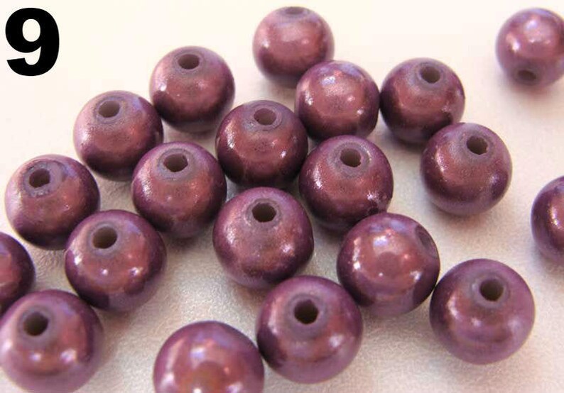 Perles Miracle magique acrylique ronde Nacrées Lot au choix DIY création bijoux 9 Violet 8mmx20p