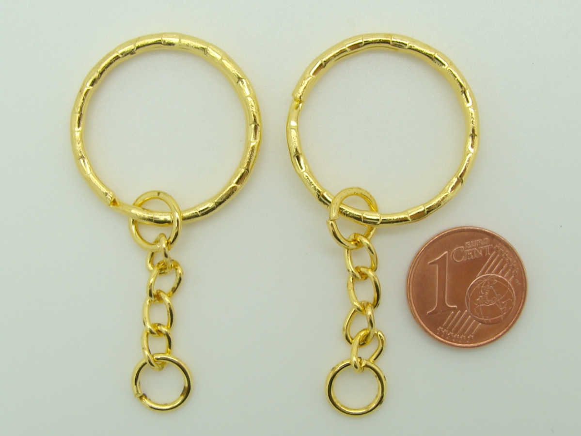 Anneaux porte clés métal de couleur anodisé 25mm