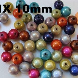 Perles Miracle magique acrylique ronde Nacrées Lot au choix DIY création bijoux Mix10mm x 50 pcs