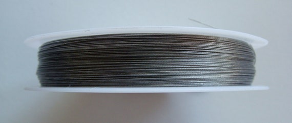 Fil Cable 0.30mm Fin Bobine 50m Gris Argenté Noir Ou Blanc Fil Gaine  Crinelle Cordon DIY Création Bijoux 