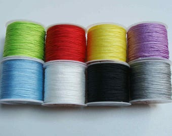 300 m fil nylon tressé 0,8mm en lot 9 bobines mix couleurs aléatoires cordon bijoux loisirs