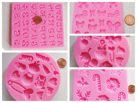 Moule Silicone Alphabet Bebe Naissance Noel Fetes Noeuds Etsy