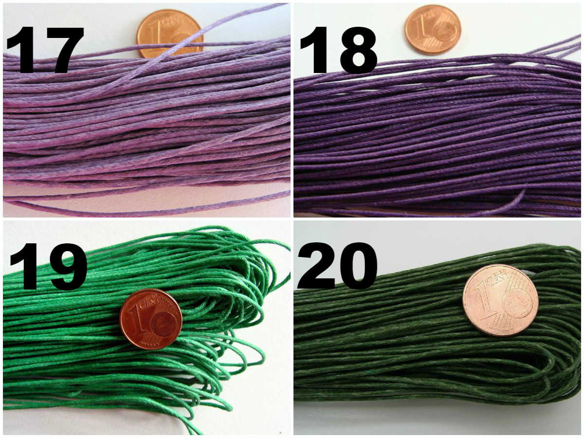Bobine De Fil Cordon Coton Ciré 1.5mm Vert Clair Anis - 90 Mètres - Neuf Fait Main