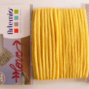 5 mètres Tricotin fil dia 5mm Artemio couleur au choix DIY loisirs créatifs Home déco fil tricoté Yellow