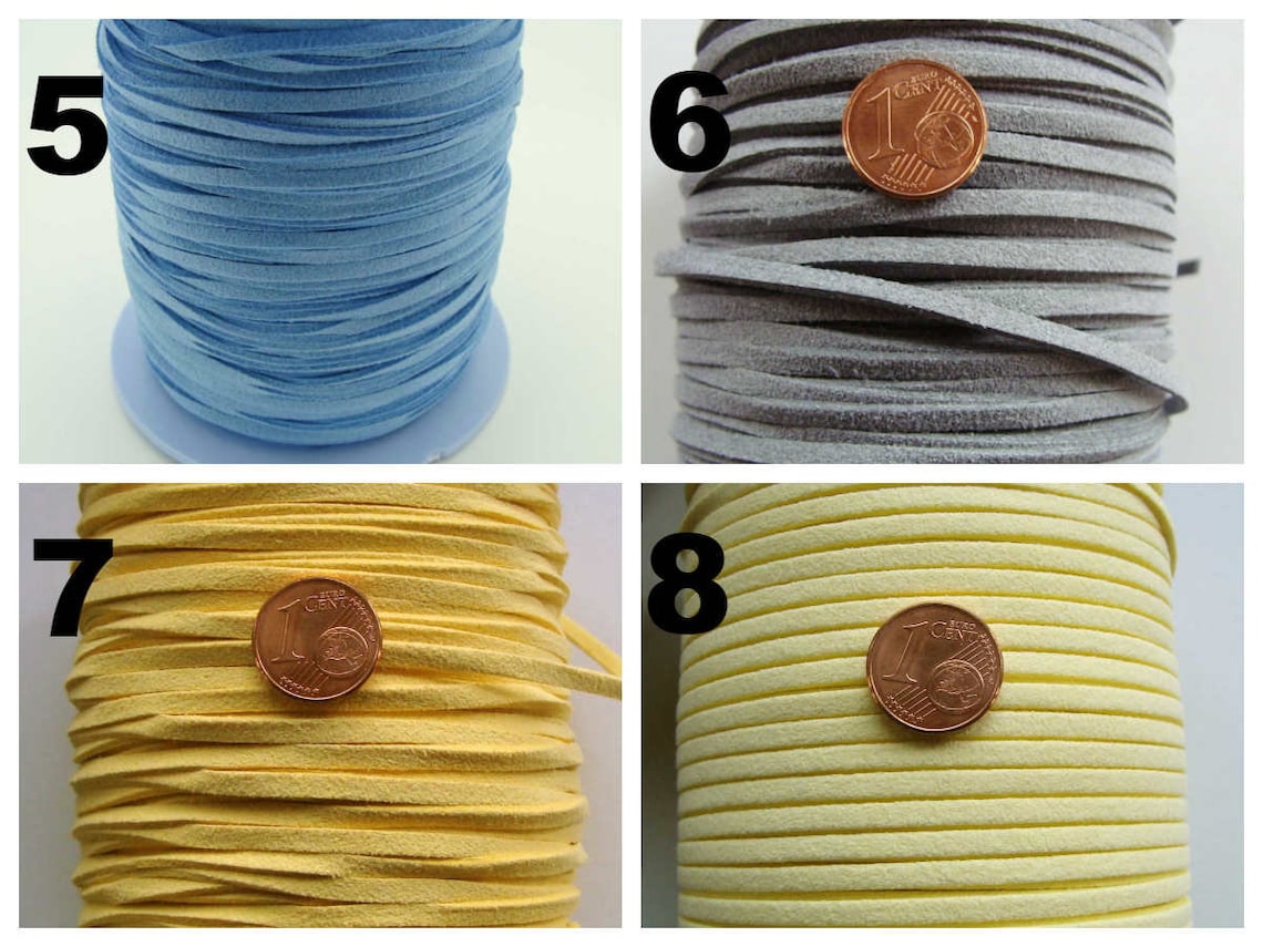 3 Mètres De Cordon Plat Suédine Aspect Daim – Rouge Foncé – Pour Création De Bijoux