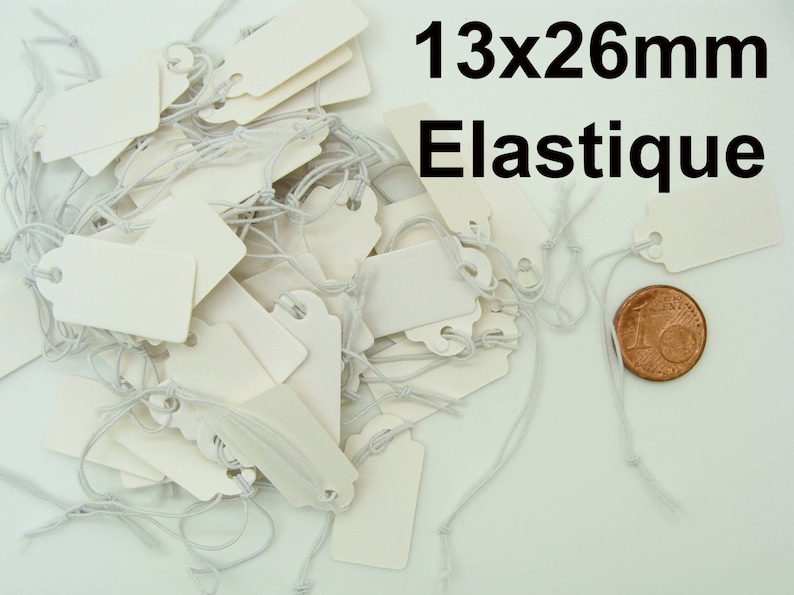 Etiquettes pour bijoux ou petits objets pour prix ou référence au choix Rectangle 13x26 50p