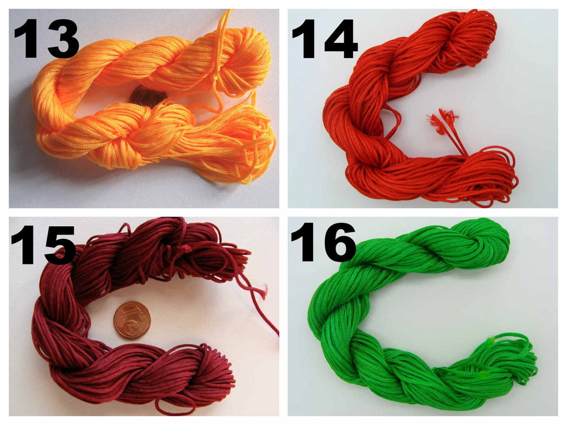 Fil De Nylon Et Coton Tressé 2mm - Mandarine - La Perlerie 22